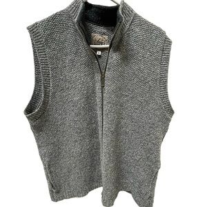 Vintage Men's REI Wool Grey Zip up Sweater Vest M